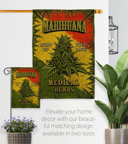 Vista 8 de Paquete de banderas de arpillera de marihuana para casa, diseño novedoso y moderno de apoyo a nuestras tropas, pancarta pequeña para jardín, patio