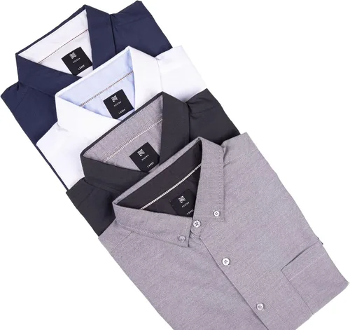 Vista 4 de Visive Mens Shirts Multi Packs Short Sleeve Button Down Dress Shirts Solid Color Big and Tall