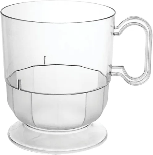 Vista 8 de Party Essentials Tazas de té de plástico duro de 8 onzas con asas, 40 unidades, color negro de lujo
