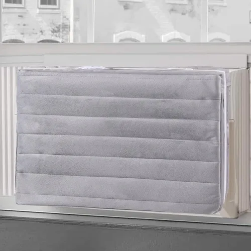 Vista 7 de Cubierta aislada de aire acondicionado para unidades de ventana - Uso en interiores con tela suave y resistente al viento para bloquear corrientes