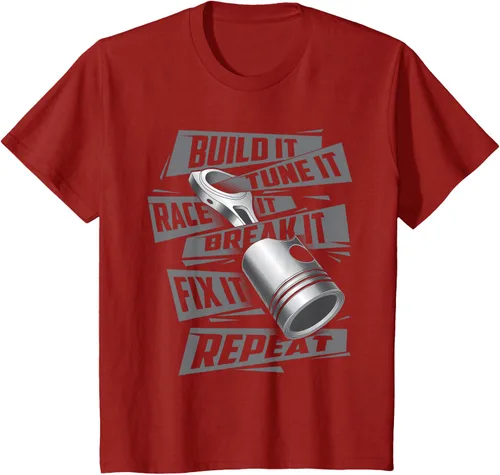 Vista 70 de Build It Tune It Race It Break It - Camiseta para entusiastas de los coches de carreras, talla S Negro