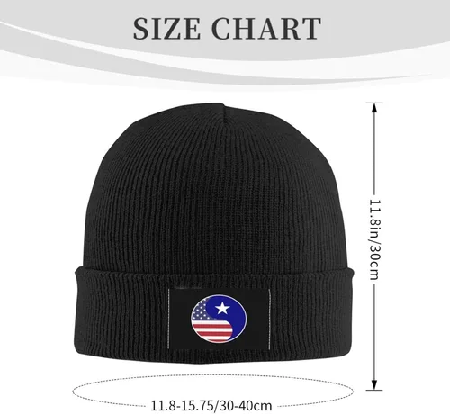 Vista 3 de LIICHEES Yin Yang Flag Combination of America and Bonnie Blue Flag Beanie Hat for Men Women Warm Cozy Knit Skull Cap Acrylic Winter Hats