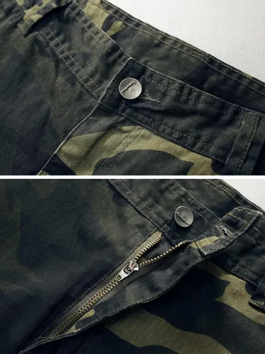 Vista 6 de AKARMY Pantalones cortos cargo de algodón ligeros para hombre, ajuste relajado, casual, con múltiples bolsillos, para exteriores