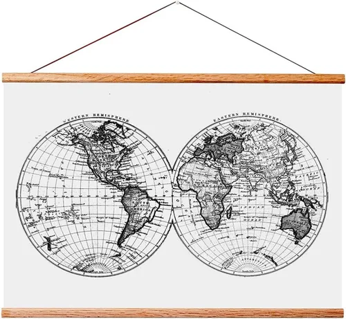 Vista 12 de Landmass Marco magnético para póster de 24" de ancho, marco colgante de madera para impresiones, fotos, imágenes, obras de arte y mapas para rayar