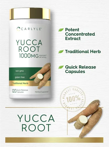 Vista 4 de Carlyle Extracto de raíz de yuca 120 cápsulas Suplemento herbario Sin OMG y sin gluten