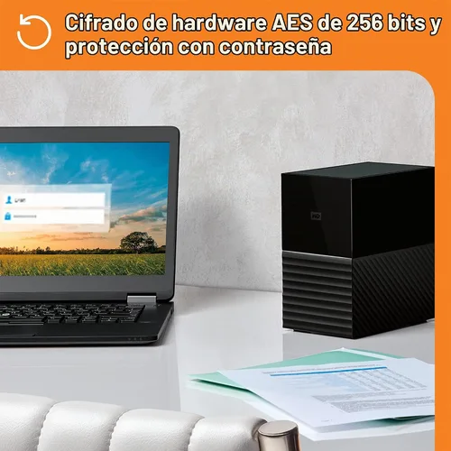 Vista 6 de WD My Book Duo Desktop RAID Disco duro externo HDD de 28 TB, USB 3.1, con protección por contraseña y software de copia de seguridad automática
