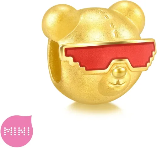Vista 5 de CHOW SANG SANG 999 - Pulsera de oro macizo de 24 quilates con dije de oso para mujer, 93883C, Metal, no conocido