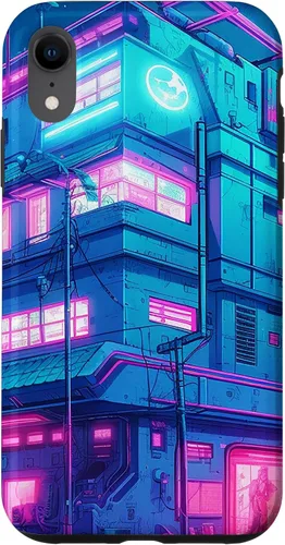 Vista 24 de Funda Vaporwave para iPhone 16 Cyberpunk House