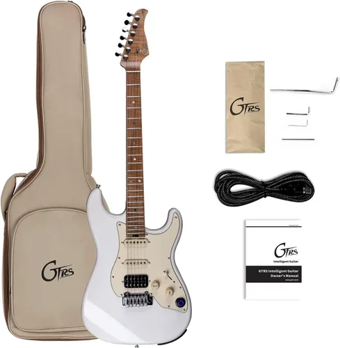 Vista 13 de GTRS P800 - Guitarra eléctrica inteligente de práctica con APP, 16 simulaciones de guitarra, efectos y 12 horas de vida de batería, looper de 80