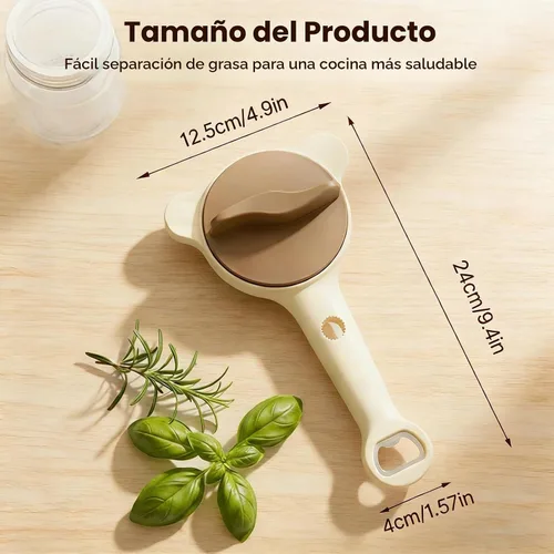 Vista 2 de Abrebotellas multiusos 4 en 1, abridor de botellas ajustable de tres garras con dientes antideslizantes, herramienta de tapa de varios tamaños