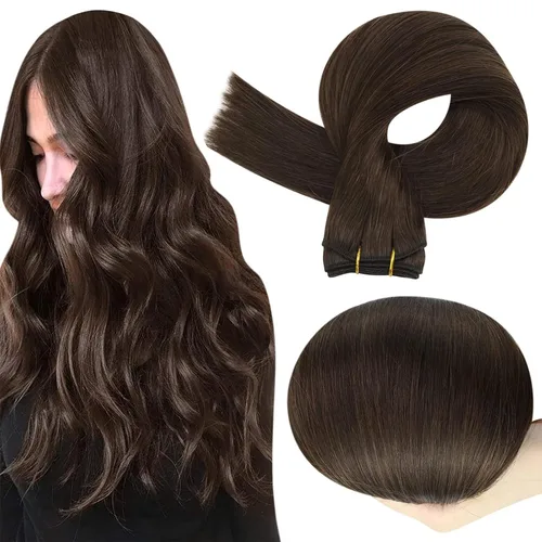Vista 27 de Full Shine Extensiones de trama de cabello humano, cabello natural negro brillante, para mujeres, 1.76 oz (50 g), 10 pulgadas (25.4 cm), cabello