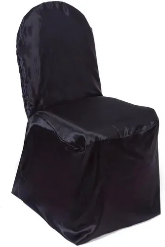 Vista 4 de Efavormart - Juego de 5 fundas para sillas de banquetes de satén negro brillante para bodas, fiestas, banquetes y catering