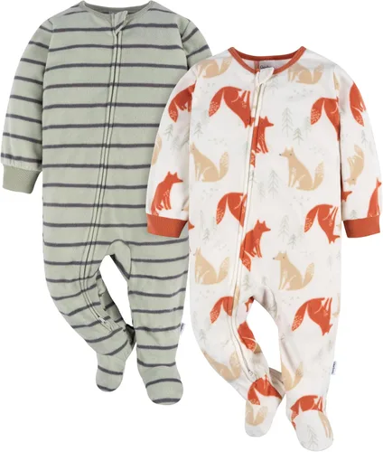 Vista 10 de Gerber Paquete de 2 pijamas de forro polar resistentes al fuego para bebés niños