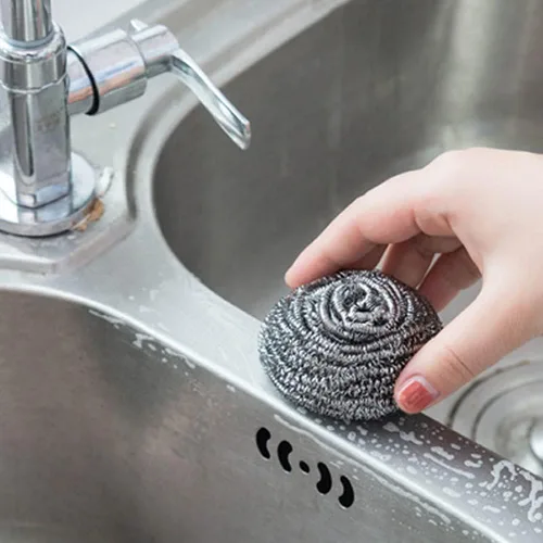 Vista 3 de DKKO Estropajos de acero inoxidable, bolas de limpieza, almohadillas de metal para cocina, baño, fregador de acero para limpiar platos, ollas