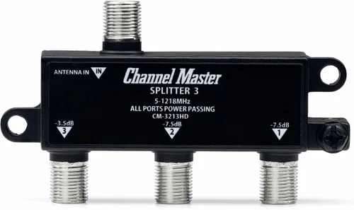 Vista 7 de Channel Master Splitter 2 Divisor de 2 vías distribuye la señal de antena digital HDTV a 2 televisores, una entrada y dos salidas, paso