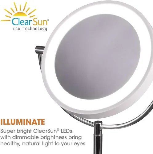 Vista 2 de Ottlite Espejo de maquillaje LED de carga inalámbrica - Luz de aumento iluminada con puerto USB