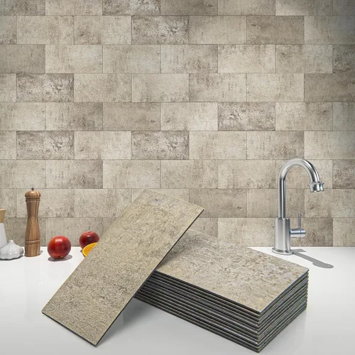 Vista 13 de Art3d Paquete de 102 protectores contra salpicaduras para despegar y pegar Piedra natural blanca