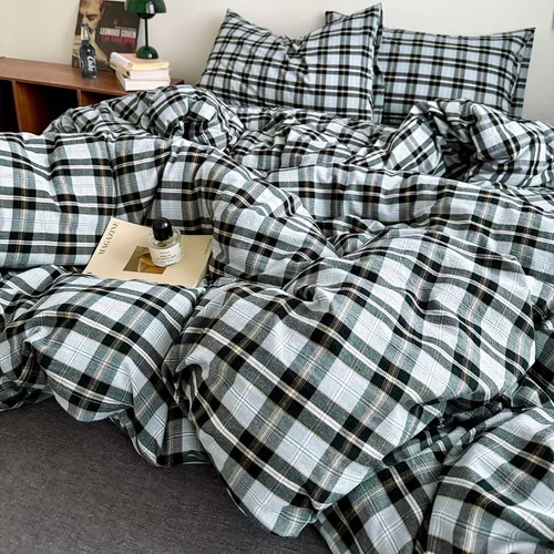 Vista 339 de mixinni Juego de funda de edredón vintage a rayas, tamaño twin, juego de ropa de cama de 3 piezas, 100% algodón lavado, suave y transpirable, funda