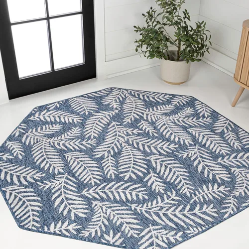 Vista 36 de Eyely BMS119A-28 Santa Monica Nevis Palm Frond - Alfombra costera para interiores y exteriores, casual, campo, floral, dormitorio, cocina, patio