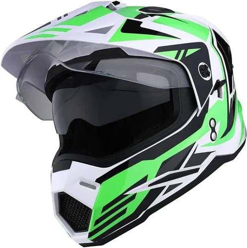 Vista 23 de 1Storm Dual Sport Motocross Off Road Casco de cara completa con visera doble: HF802