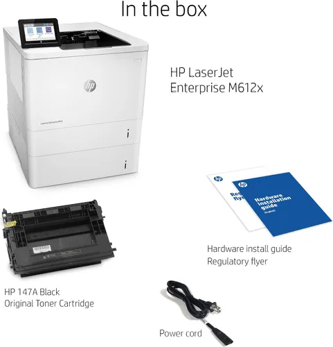 Vista 6 de HP LaserJet Enterprise M612x Impresora monocromática con Ethernet integrado, impresión de 2 caras y bandeja de papel adicional (7PS87A), color blanco