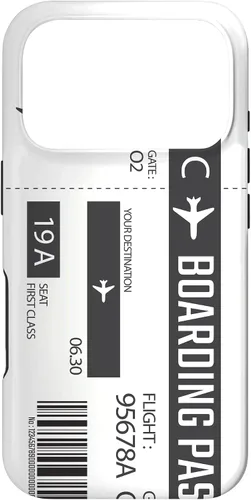 Vista 30 de Tarjeta de embarque de avión, boleto de avión, divertido estuche de regalo de viaje para iPhone 17
