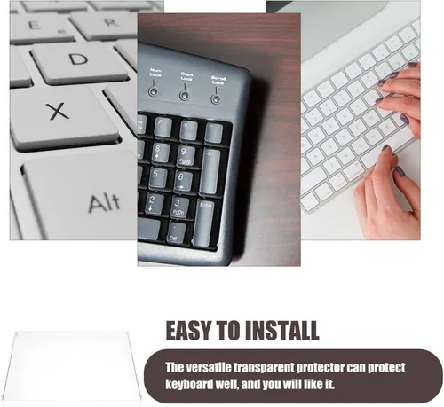 Vista 6 de Abaodam Funda para teclado para laptop, protectores de hojas transparentes, a prueba de gatos, funda para teclado mecánico