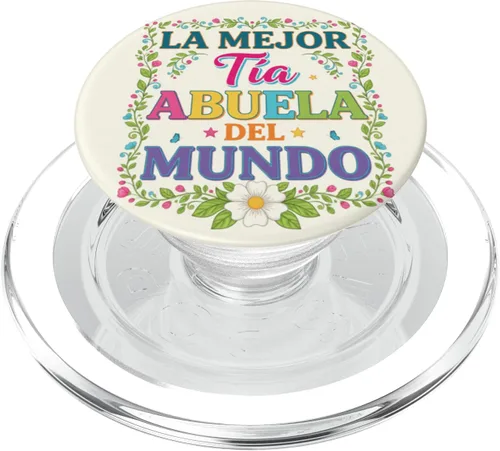Vista 7 de Great Aunt La Mejor Tia Abuela Del Mundo Floral PopSockets Adhesive PopGrip