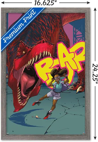 Vista 3 de Trends International Marvel Moon Girl & Devil Dinosaur - Póster de pared de rugido, 22.4 pulgadas de largo x 14.7 pulgadas, versión enmarcada