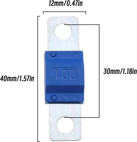 Vista 4 de Fusibles midi de 30/40/50/60/70/80/100Amp 32V Fusible de automóvil atornillado para sistema de energía marina, vehículos híbridos eléctricos