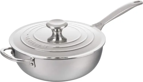 Vista 4 de Le Creuset - Sartén Tri-Ply de acero inoxidable de 3.5 quart con revestimiento antiadherente