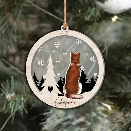 Vista 314 de Nazenti Adorno de Navidad conmemorativo personalizado, regalo personalizado de recuerdo de perro, condolencias por pérdida de mascotas, sabueso