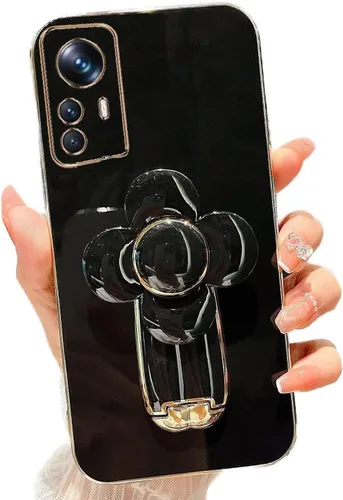Vista 49 de Miagon - Funda con soporte para Xiaomi Redmi A1, galvanizado suave TPU protector delgado a prueba de golpes con molinete giratorio soporte de flores
