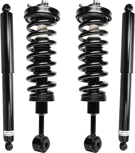 Vista 25 de Detroit Axle - Puntales y Amortiguadores para Chevy Traverse Buick Enclave GMC Acadia Saturn Outlook 2007-2012, 2 puntales delanteros con resorte