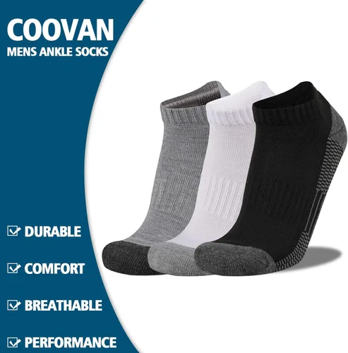 Vista 6 de COOVAN Paquete de 10 calcetines de corte bajo al tobillo para hombre calcetines casuales