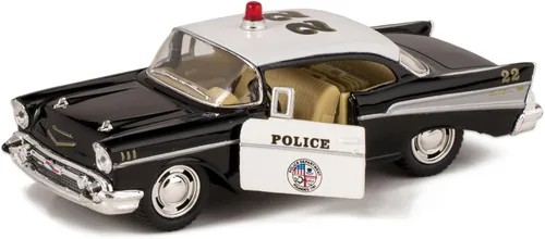 Vista 4 de KiNSMART 1957 Chevy Bel Air Coupé 1:40 Escala 5" Die Cast Metal Coche de Juguete Clásico (Amarillo)
