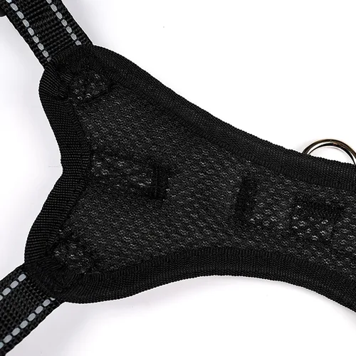 Vista 8 de Arnés ajustable reflectante sin tirones con asa para perro, chaleco Oxford duradero sin estrangulamiento, arnés fácil de poner para perros pequeños