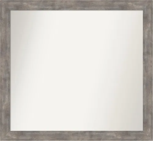 Vista 148 de Amanti Art Silver Bathroom Mirror for Over Sink, 26x45 Custom Made Marred Pewter Rectangle Vanity Mirror, Oversize Casual Wood Frame, Hangs Estaño