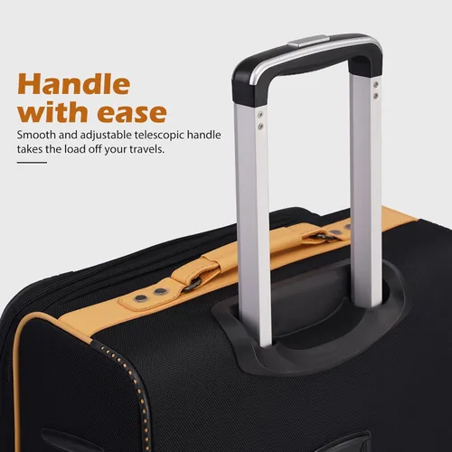 Vista 5 de Coolife Equipaje 4 piezas conjunto maleta extensible TSA cerradura spinner softshell, marino