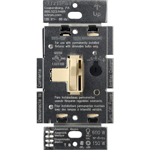 Vista 17 de Lutron Ariadni/Toggler LED+ Interruptor Regulador de Luz para LED Regulable, Halógeno e Incandescente Interruptor Dimmer, 150W, Unipolar/3-Vías