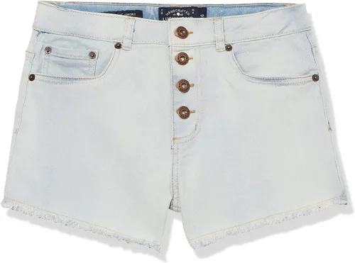 Vista 15 de Lucky Brand - Pantalones cortos de mezclilla con puños para niñas, de denim elástico con 5 bolsillos, de cintura media a alta Jenna Blanco Brillante