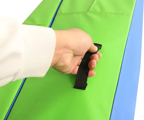 Vista 7 de PRISP Alfombrilla plegable inclinada para gimnasio, extra larga, 71 x 30 x 14 pulgadas, con cuña para niños