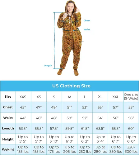 Vista 5 de Forever Lazy - Mameluco con pies para adultos, pijamas de una sola pieza para hombre o mujer, overol unisex, con pies desmontables