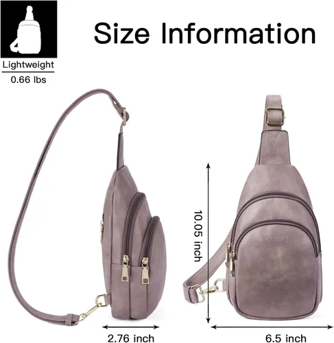 Vista 181 de Telena Riñonera pequeña para mujer, de cuero, cangureras, bolsa de pecho para mujer