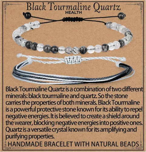 Vista 48 de LPBeads Pulsera de piedra natural hecha a mano de tamaño ajustable