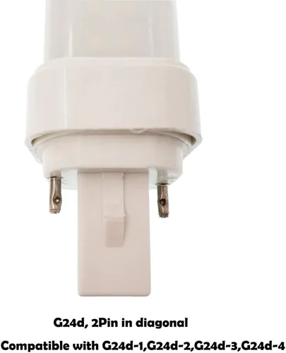 Vista 3 de 2 piezas G24d 2Pin 7W 5.7 pulgadas CFL 2U PL-C 13 W Horizontal LED de repuesto giratorio PL horizontal empotrable techo equivalente