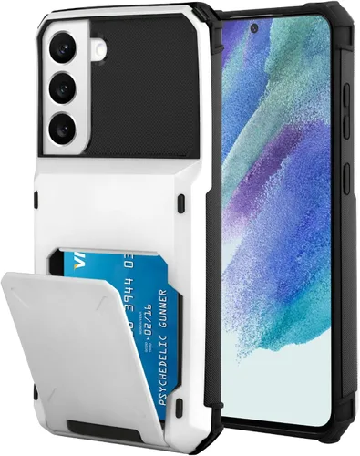Vista 54 de Funda tipo cartera para Samsung Galaxy S22 con ranura para 2 tarjetas de crédito Funda a prueba de golpes Hybrid Heavy Duty Protection Armor Funda