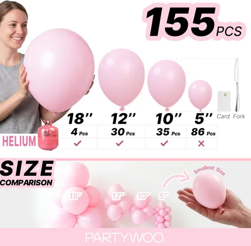 Vista 450 de PartyWoo 50 globos de látex color piel albaricoque, globos de helio boho de Albaricoque-f05