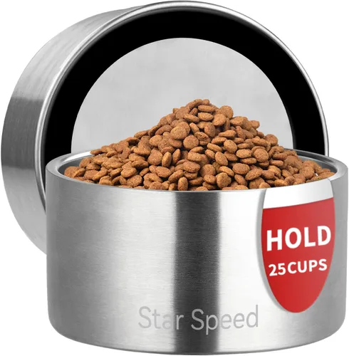 Vista 17 de StarSpeed - Cuencos aislados de acero inoxidable para perros de 24 onzas (color negro)