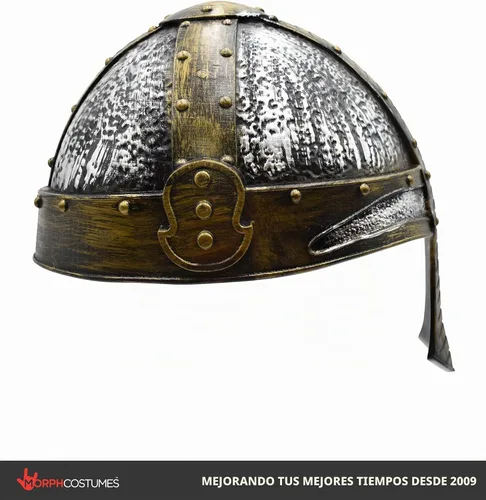 Vista 7 de Nicky Bigs Novelties - Casco de caballero cruzado plateado, ribete dorado